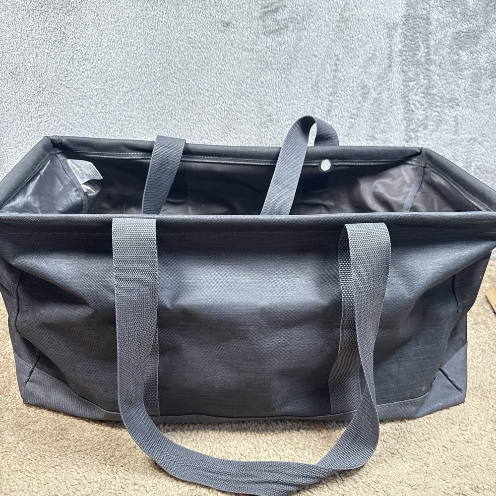 Thirty-One Extra Large Utility Tote Charcoal Gray Storage Travel Bag
